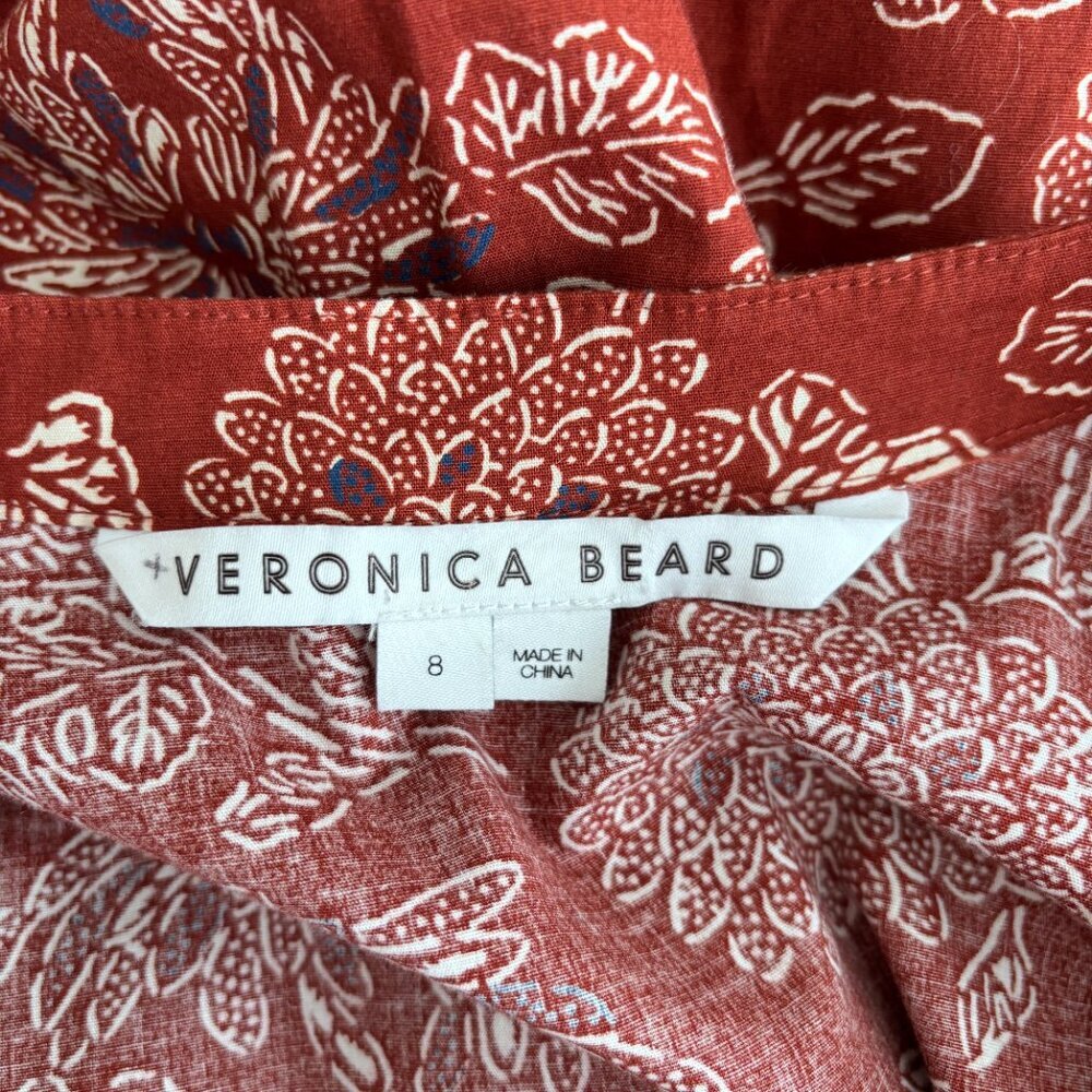Veronica Beard Swedie Printed Midi Dress in Rust - Picture 12 of 13